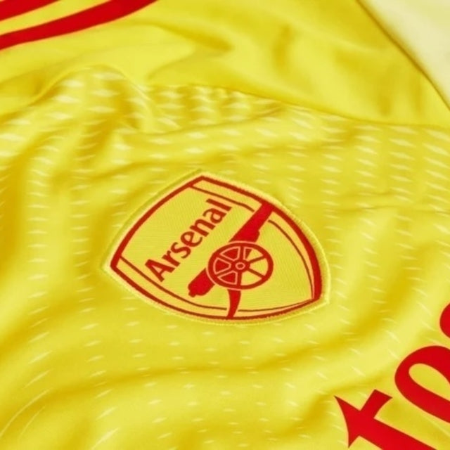 Camisa Arsenal Goleiro 25/26 - Torcedor Adidas Masculina - Amarela com detalhes em vermelho