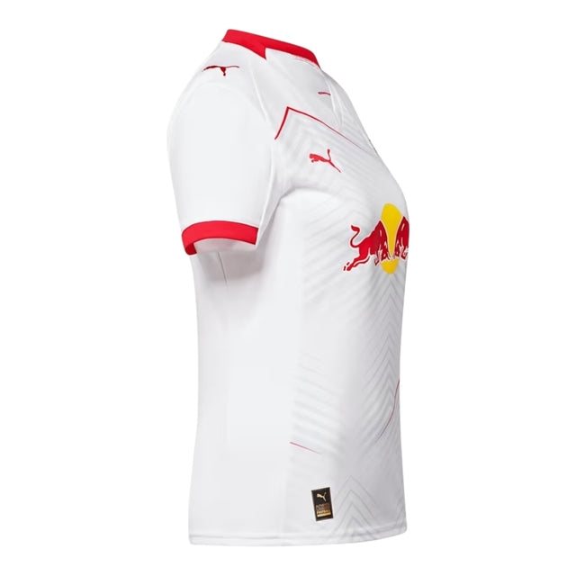 Camisa Red Bull Leipzig I 25/26 -  Puma Feminina - Branca com detalhes em vermelho
