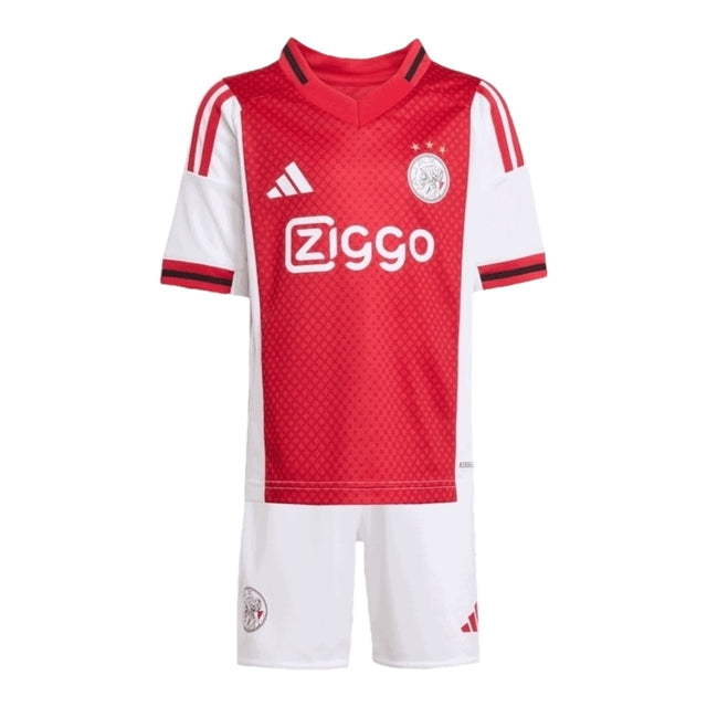 Kit infantil Ajax I 25/26 - Adidas - Branco e vermelho