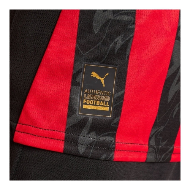 Camisa AC Milan I 25/26 -  Puma Feminina - Preta e vermelha com detalhes em cinza