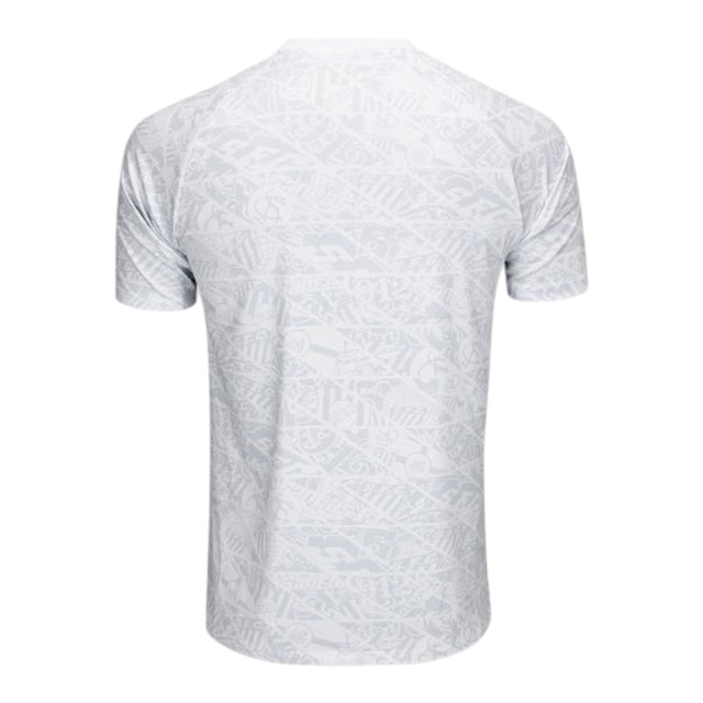 Camisa Santos Pré-jogo 25/26 - Torcedor Umbro Masculina - Branca com detalhes em cinza