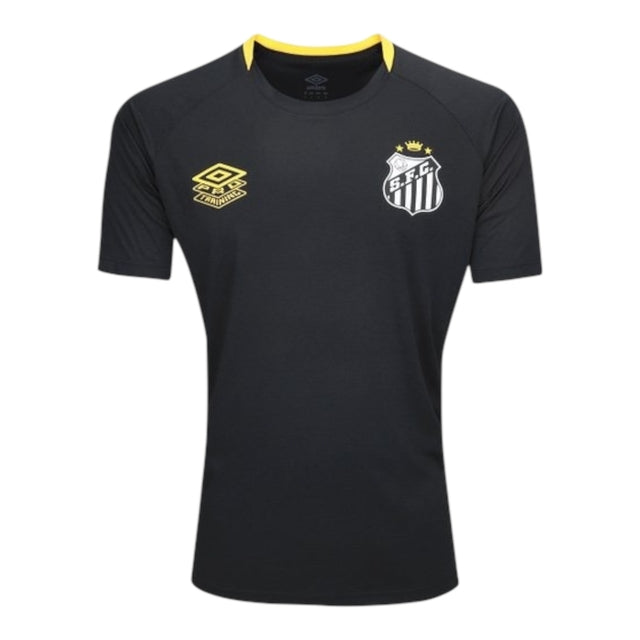 Camisa Santos Treino 25/26 - Torcedor Umbro Masculina - Preta com detalhes em amarelo