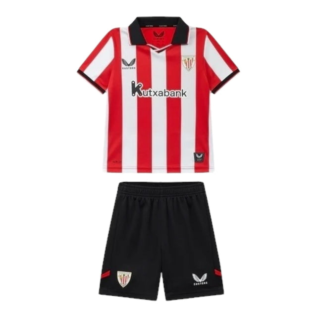 Kit Infantil Athletic Bilbao I 25/26 - Castore - Vermelho e branco