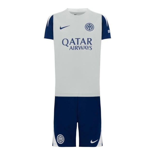Kit Infantil Inter de Milão Treino 25/26- Nike - Cinza e azul