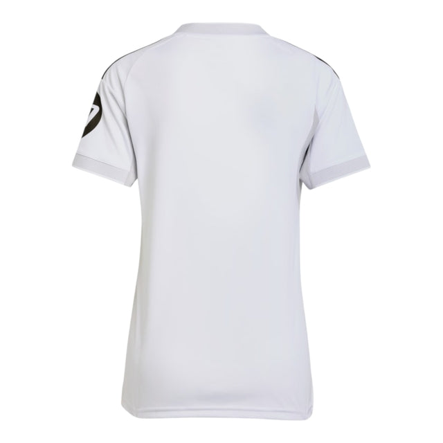 Camisa Real de Madrid I 25/26 -  Adidas Feminina - Branca com detalhes em cinza e amarelo