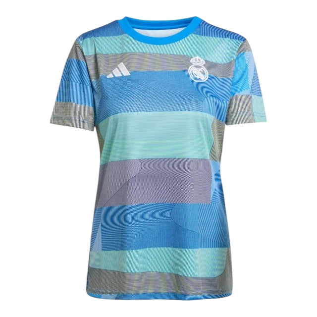 Camisa Real de Madrid Pré-jogo 25/26 -  Adidas Feminina - Azul