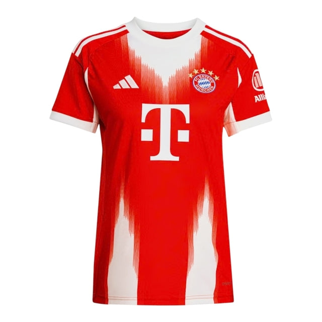 Camisa Bayern de Munique I 25/26 -  Adidas Feminina - Vermelha com detalhes em branco