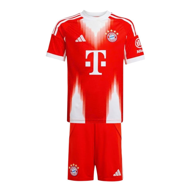 Kit Infantil Bayern de Munique I 25/26 - Adidas - Vermelho com detalhes em branco