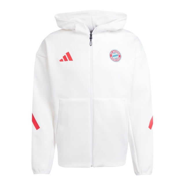 Jaqueta Corta-Vento Bayern de Munique Hino 25/26 - Masculina Adidas - Branca