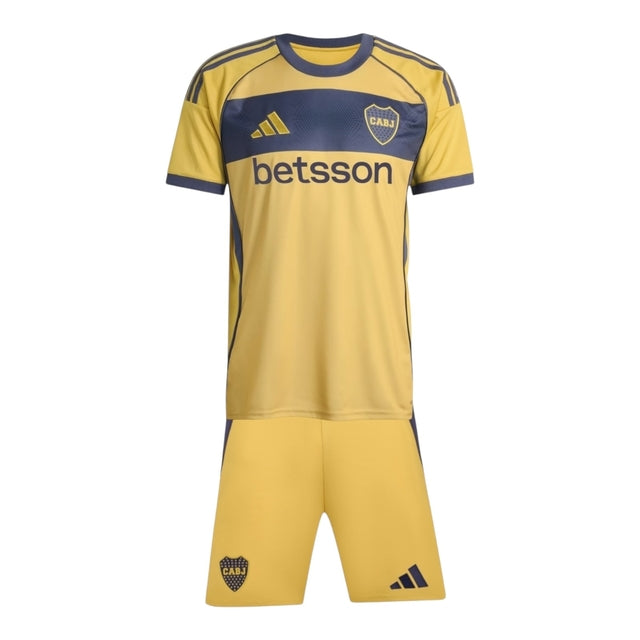 Kit Infantil Boca Juniors II 25/26 - Adidas - Amarelo com detalhes em azul