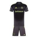 Kit Infantil Boca Juniors Goleiro 25/26 - Adidas - Preto com detalhes em cinza e verde