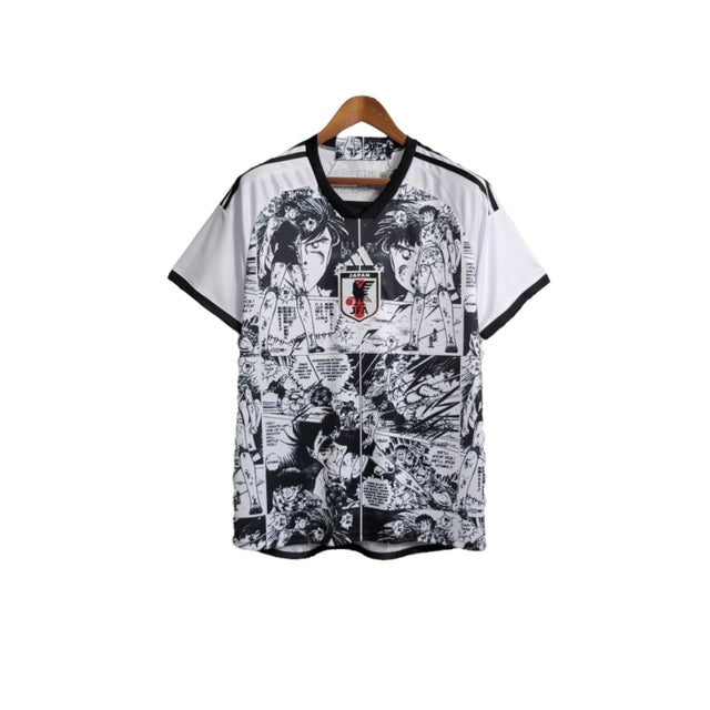 Camisa Japão Anime 23/24 - Torcedor Adidas Masculina - Branca com detalhes em preto e cinza