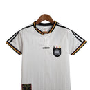 Kit Infantil Alemanha I Retrô 1996 - Adidas - Branco com detalhes em amarelo e vermelho e preto