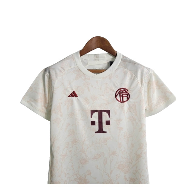 Kit Infantil Bayern de Munique II 23/24 - Adidas - Branco com detalhes em vinho