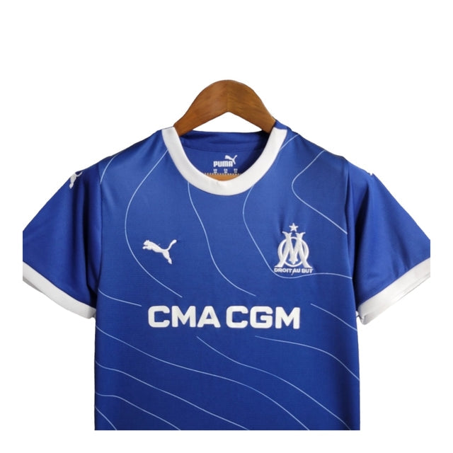 Kit Infantil Marseille II 23/24 - Puma - Azul com detalhes em branco