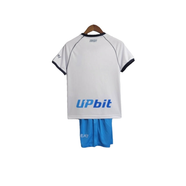 Kit Infantil Napoli II 23/24 - EA7 - Branco com detalhes em azul