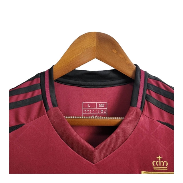 Camisa Bélgica I 24/25 -  Adidas Feminina - Vermelha com detalhes em preto e dourado
