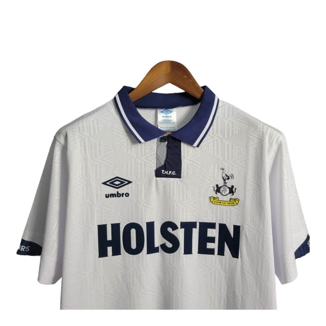 Camisa Tottenham I Retrô 91/93 - Umbro Masculina - Branca com detalhes em azul