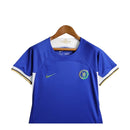 Camisa Chelsea I 23/24-  Nike Feminina - Azul com detalhes em preto e amarelo e branco