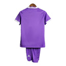 Kit Infantil Real Madrid Retrô 19/12 - Adidas - Roxo com detalhes em branco