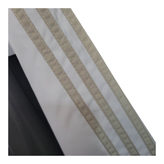 Jaqueta Corta-Vento Real Madrid 23/24 - Masculina Adidas - Branca e preta com detalhes em bege