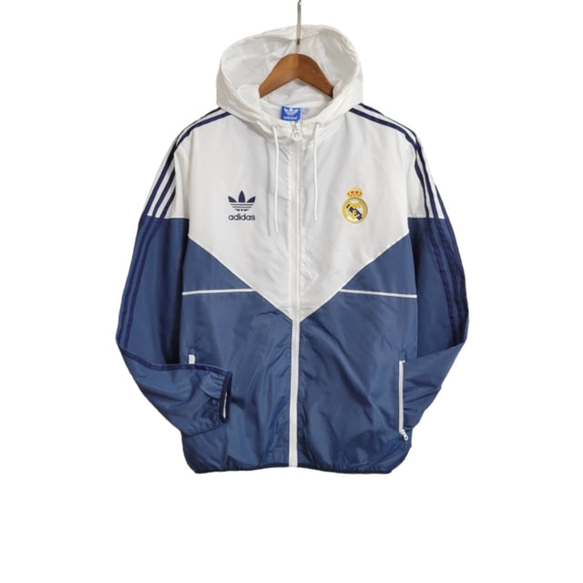 Jaqueta Corta-Vento Real Madrid 23/24 - Masculina Adidas - Azul e branca