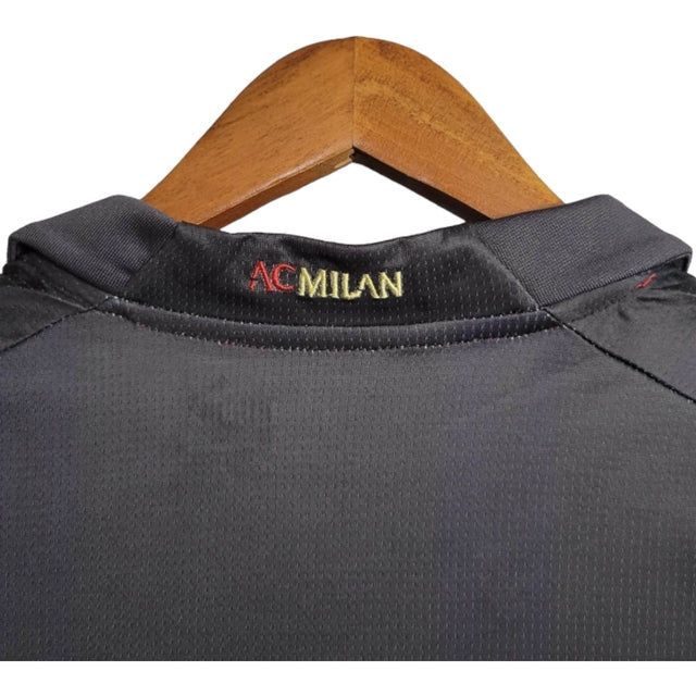 Camisa AC Milan 23/24 - Torcedor Puma Masculina - Preta com detalhes em vermelho