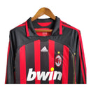 Camisa Retrô AC Milan I 2006/2007 manga longa - Masculina Adidas - Preta e vermelha