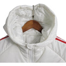 Jaqueta Corta-Vento Manchester United 23/24 - Masculina Adidas - Branca com detalhes em vermelho