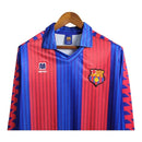Camisa Retrô Barcelona I 1992 manga longa - Masculina Meyba - Azul e vermelha