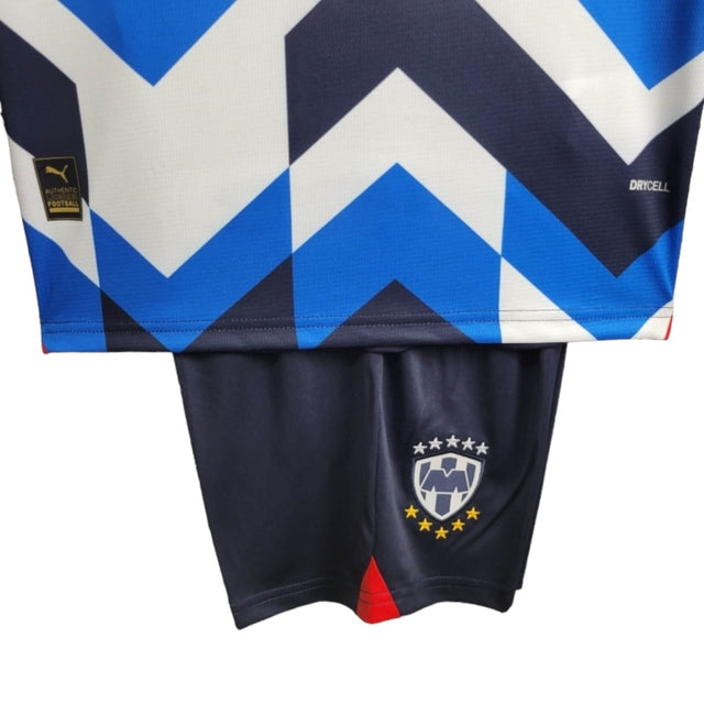 Kit infantil Monterrey do México 23/24 - Azul com detalhes em branco