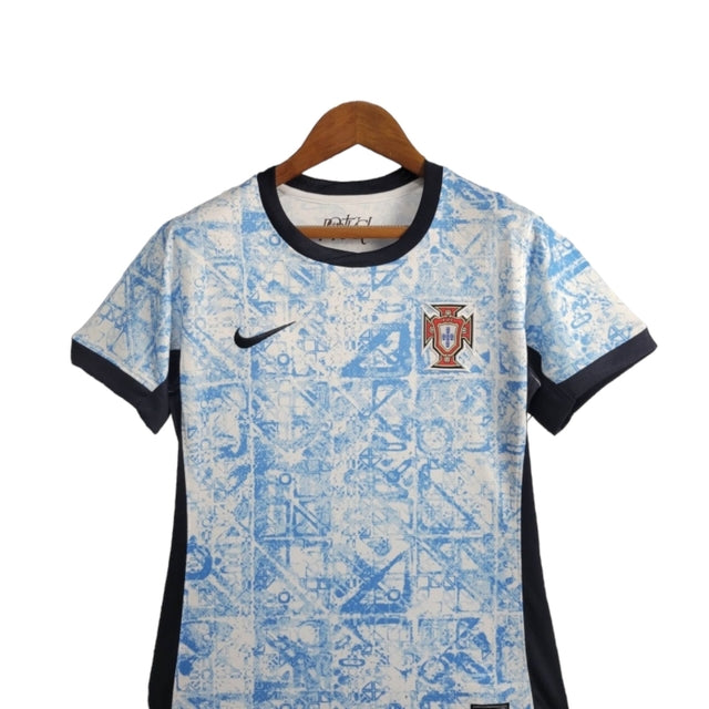 Camisa Seleção de Portugal II 24/25 -  Nike Feminina - Branca com detalhes em azul