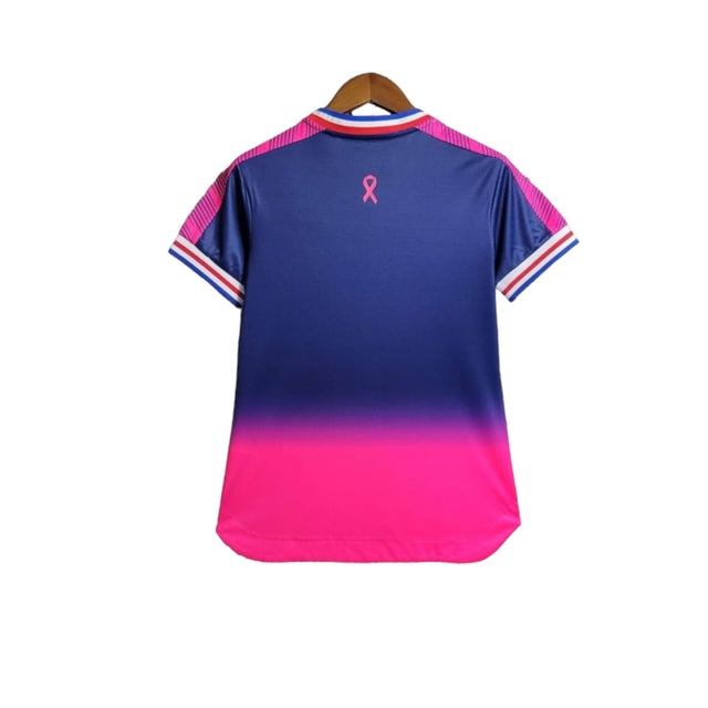 Camisa Fortaleza Edição Especial Outubro Rosa 23/24 -  Lobo Feminina - Azul com detalhes em rosa