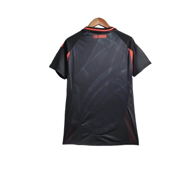 Camisa Seleção da Colômbia II 24/25 -  Adidas Feminina - Preta com detalhes em laranja