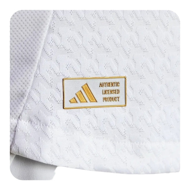 Camisa Real Madrid I 24/25 -  Adidas Feminina - Branca com listras pretas