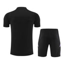 Kit Treino adulto - Camisa e Shorts - Seleção Alemanha Adidas 24/25 - Preto com detalhes em roxo