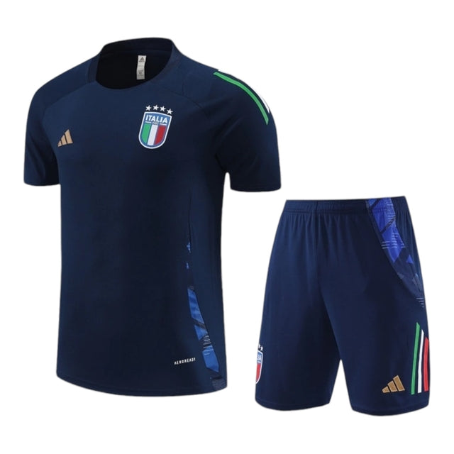 Kit Treino adulto - Camisa e Shorts - Seleção Itália Adidas 24/25 - Azul
