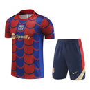 Kit Treino adulto - Camisa e Shorts - Barcelona Nike Edição especial 24/25 - Azul e vermelho