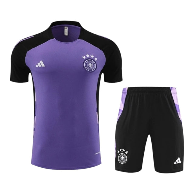 Kit Treino adulto - Camisa e Shorts - Seleção Alemanha Adidas 24/25 - Roxo e preto