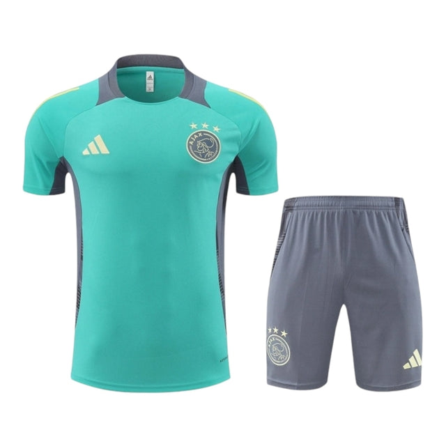 Kit Treino adulto - Camisa e Shorts - Ajax Adidas 24/25 - Verde e cinza