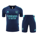 Kit Treino adulto - Camisa e Shorts - Arsenal Adidas 24/25 - Azul com detalhes em verde