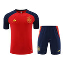 Kit Treino adulto - Camisa e Shorts - Seleção Espanha Adidas 24/25 - Azul e vermelho