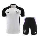 Kit Treino adulto - Camisa e Shorts - Seleção Alemanha Adidas 24/25 - Branco e preto com detalhes em roxo