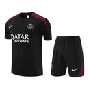 Kit Treino adulto - Camisa e Shorts - Paris Saint-Germain Nike 24/25 - Preto com detalhes em vinho