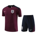 Kit Treino adulto - Camisa e Shorts - Seleção Inglaterra Nike 24/25 - Vinho e azul