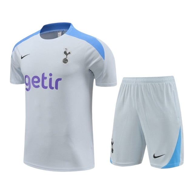 Kit Treino adulto - Camisa e Shorts - Tottenham Nike 24/25 - Cinza com detalhes em azul
