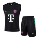 Kit Treino adulto - Camisa e Shorts - Bayern de Munique Adidas 24/25 - Preto com detalhes em verde e roxo
