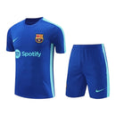 Kit Treino adulto - Camisa e Shorts - Barcelona Nike 23/24 - Azul com detalhes em verde