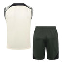 Kit Treino adulto - Camisa e Shorts - Barcelona Adidas 23/24 - Bege e verde