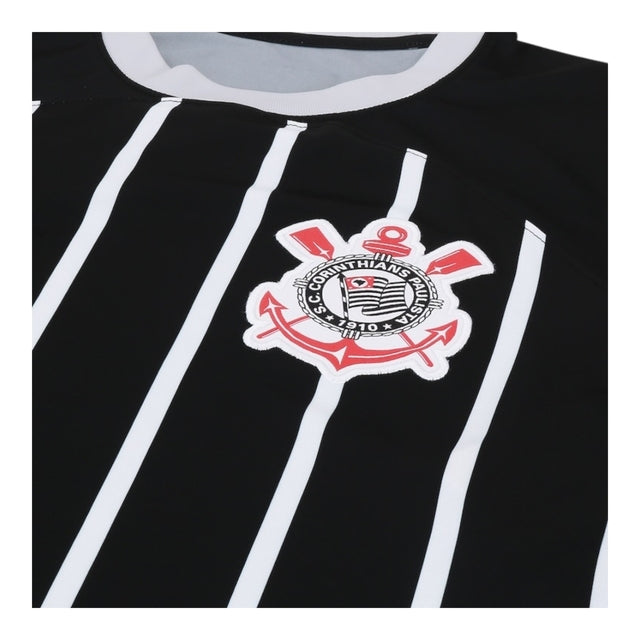 Camisa Corinthians II 23/24 - Torcedor Nike Masculina - Preta com detalhes listras brancas